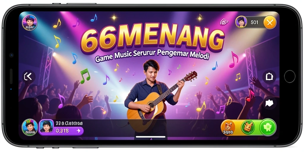Screenshot gameplay 66MENANG yang menampilkan suasana kompetisi musik.