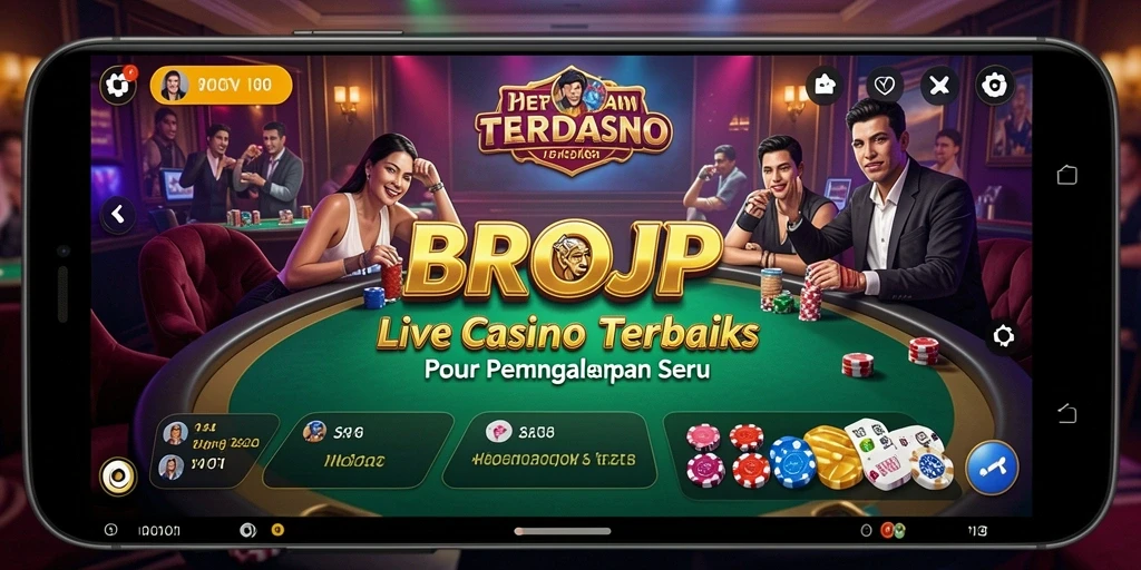 Tampilan gameplay Live Casino yang mendebarkan dan interaktif di BROJP.