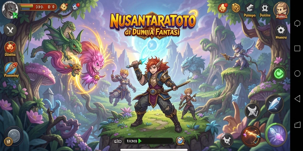 Gameplay NUSANTARATOTO dengan karakter anime yang dinamis.