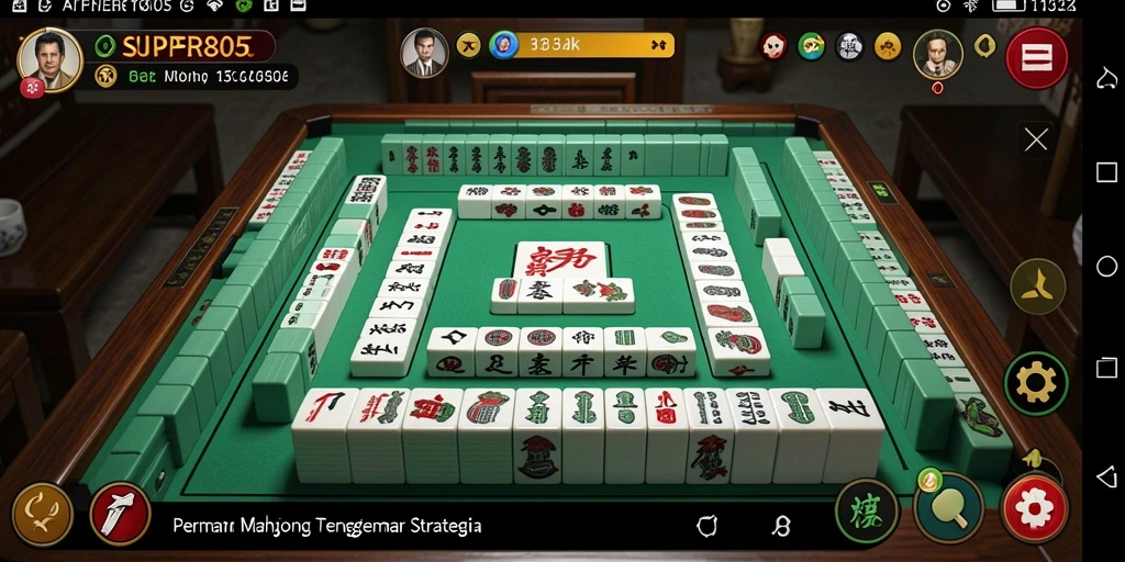 Tampilan gameplay SUPER805 dengan desain Mahjong yang menarik.